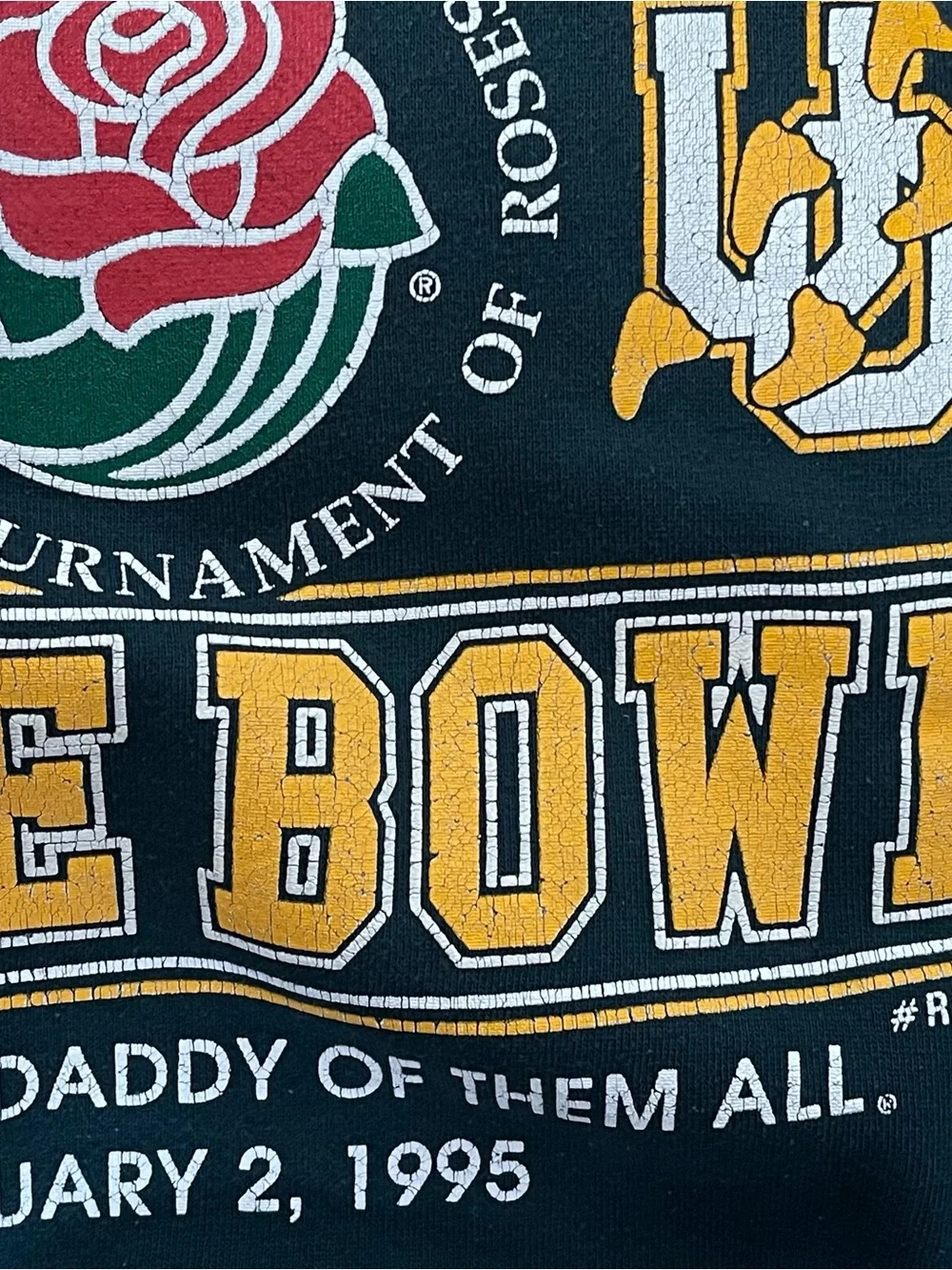 Vtg 1995 Oregon Ducks Rose Bowl Crewneck Sweatshirt Mens Large Green Heavyweight